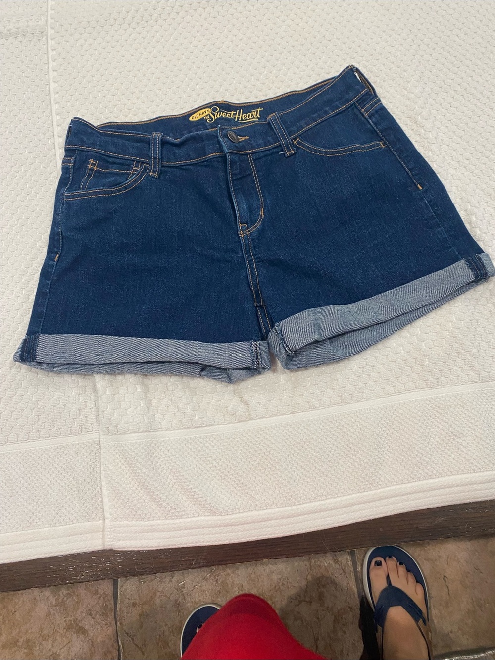 Old Navy Dark  Blue Denim Roll-Cuff Women's Shorts